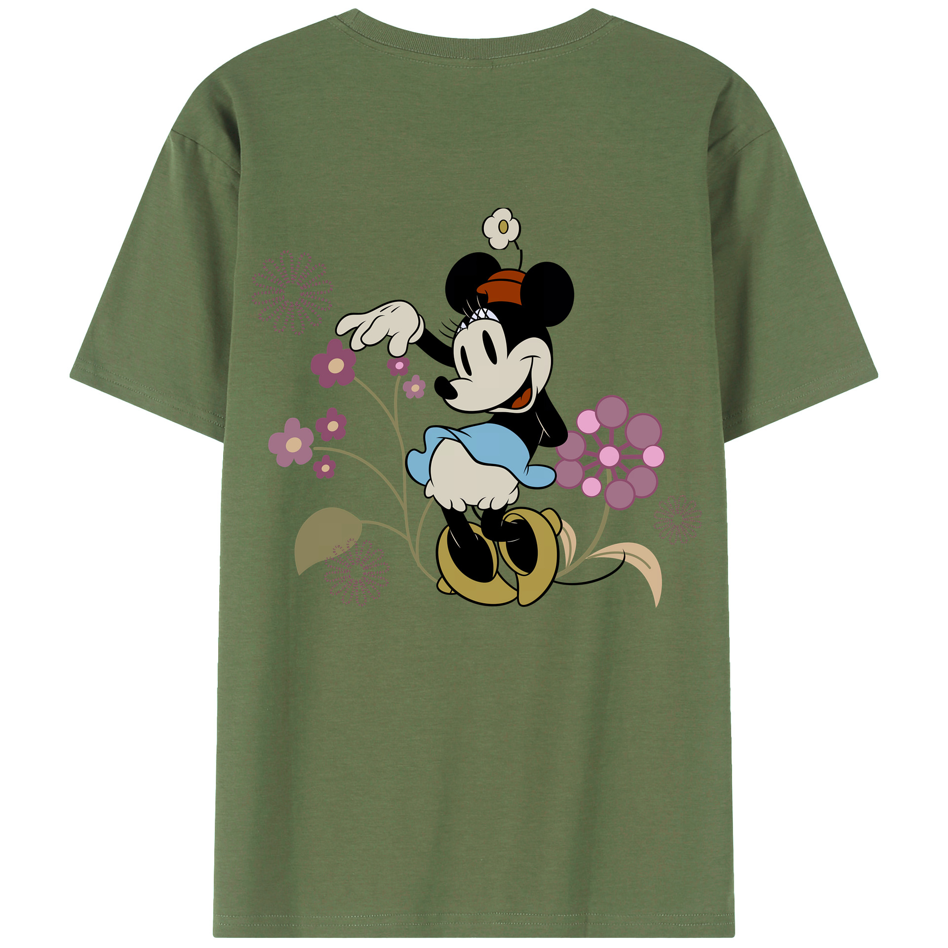 （画像用） ミッキーマウス Mickey Mouse 綿100％ メンズ半袖Tシャツ（バックプリント） 通気性